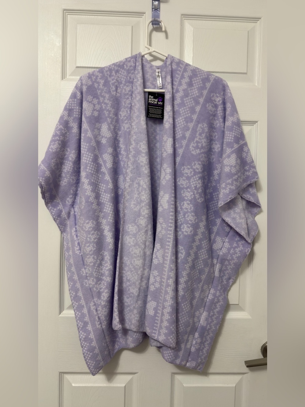 Open-Front Lavender Poncho Cape - Cozy Layering Wrap